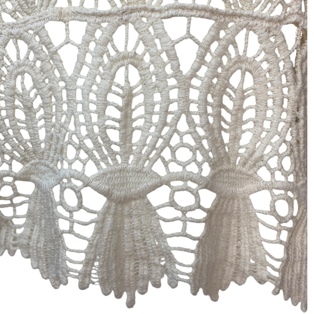 NWT Rebellion BOHO Crochet Lace Long Sleeve Ivory Top Sz S
